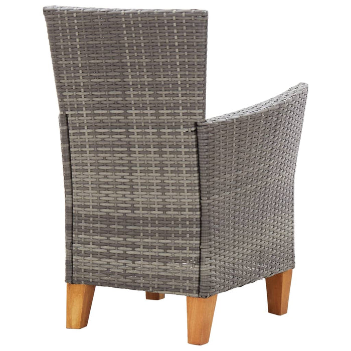 Set mobilier de exterior, 7 piese, gri, poliratan, lemn acacia WALTI