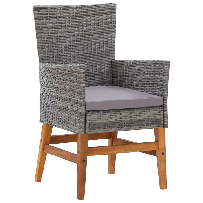 Set mobilier de exterior, 7 piese, gri, poliratan, lemn acacia - WALTI WALTI