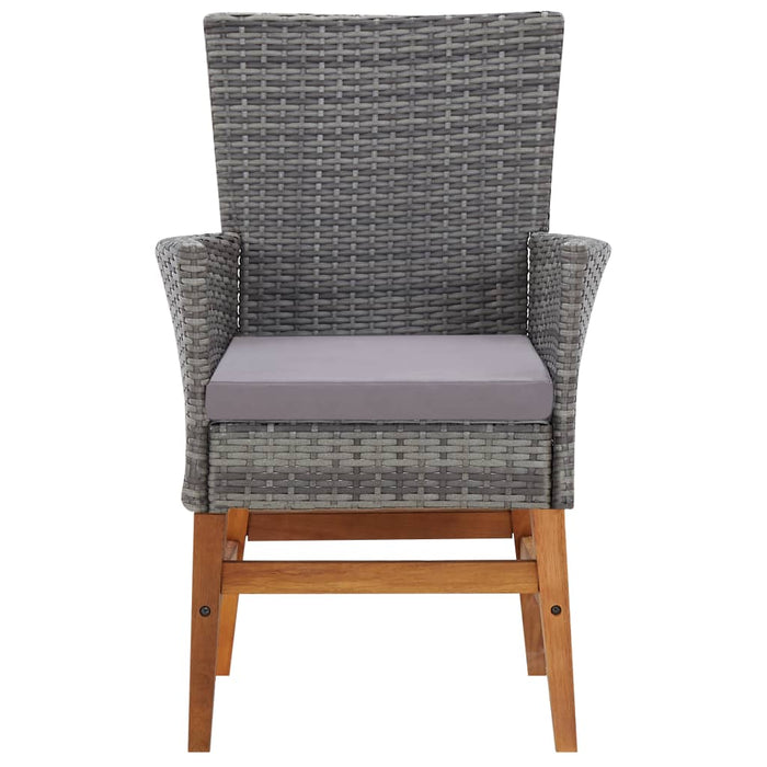 Set mobilier de exterior, 7 piese, gri, poliratan, lemn acacia - WALTI WALTI
