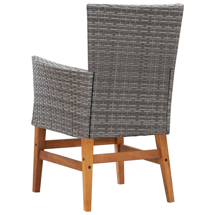Set mobilier de exterior, 7 piese, gri, poliratan, lemn acacia - WALTI WALTI