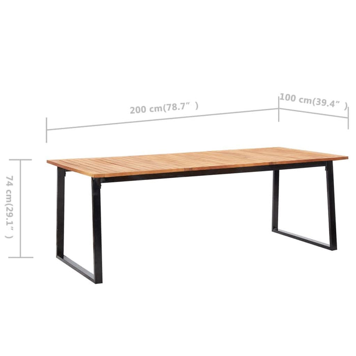 Set mobilier de exterior, 9 piese negru, poliratan, lemn acacia WALTI