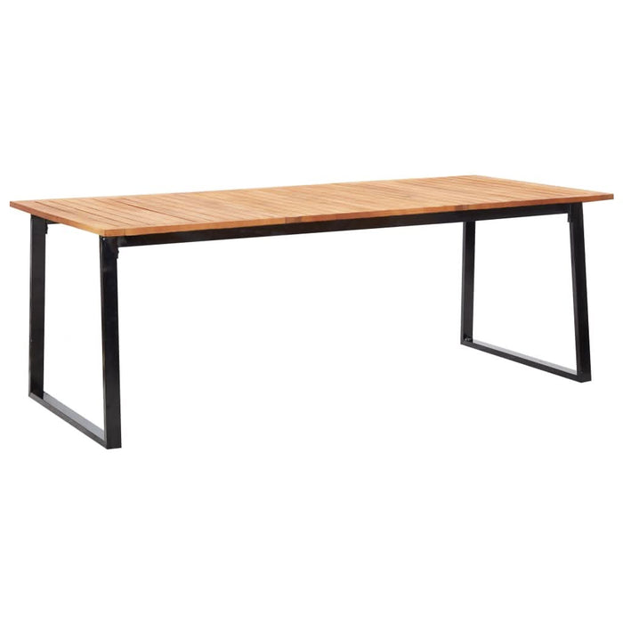 Set mobilier de exterior, 9 piese negru, poliratan, lemn acacia WALTI