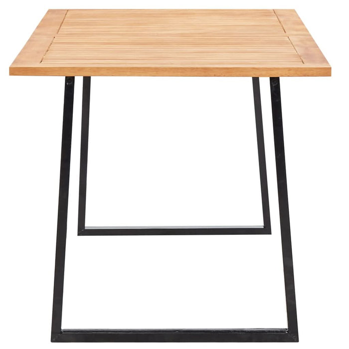 Set mobilier de exterior, 9 piese negru, poliratan, lemn acacia WALTI