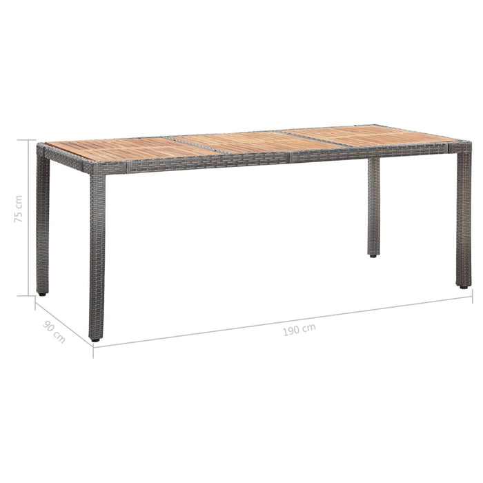 Set mobilier de exterior cu perne, 9 piese, gri, poliratan - WALTI WALTI