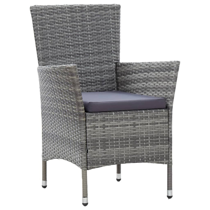 Set mobilier de exterior cu perne, 9 piese, gri, poliratan - WALTI WALTI