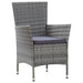 Set mobilier de exterior cu perne, 9 piese, gri, poliratan - WALTI WALTI