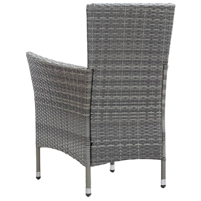 Set mobilier de exterior cu perne, 9 piese, gri, poliratan - WALTI WALTI
