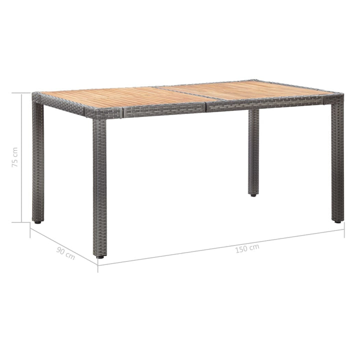 Set mobilier de exterior cu perne, 7 piese, gri, poliratan WALTI