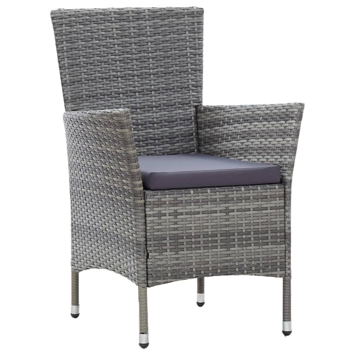 Set mobilier de exterior cu perne, 7 piese, gri, poliratan WALTI