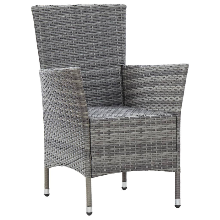 Set mobilier de exterior cu perne, 7 piese, gri, poliratan WALTI