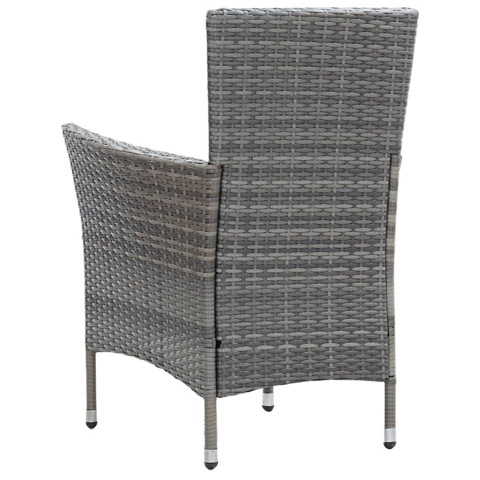 Set mobilier de exterior cu perne, 7 piese, gri, poliratan WALTI