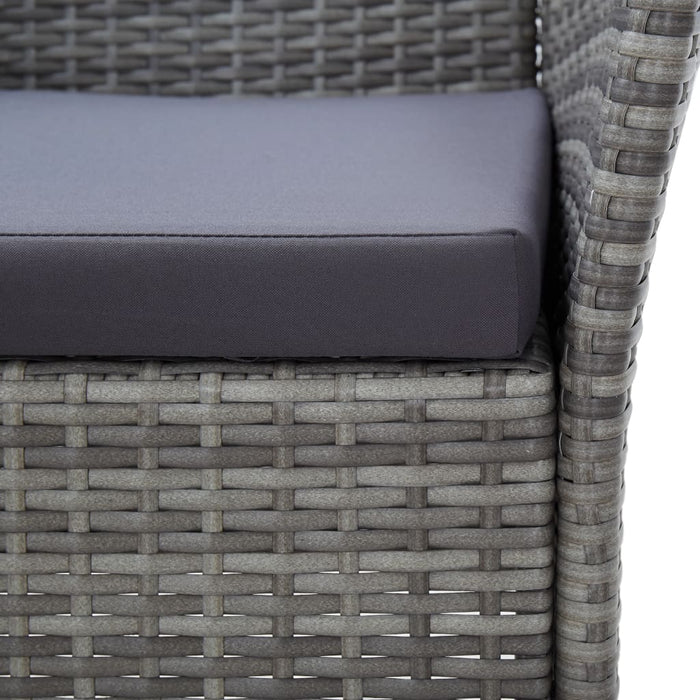 Set mobilier de exterior cu perne, 7 piese, gri, poliratan WALTI
