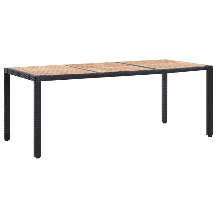 Set mobilier de exterior cu perne, 9 piese, negru, poliratan WALTI