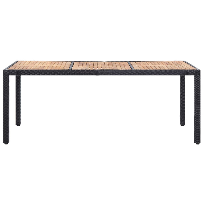 Set mobilier de exterior cu perne, 9 piese, negru, poliratan WALTI