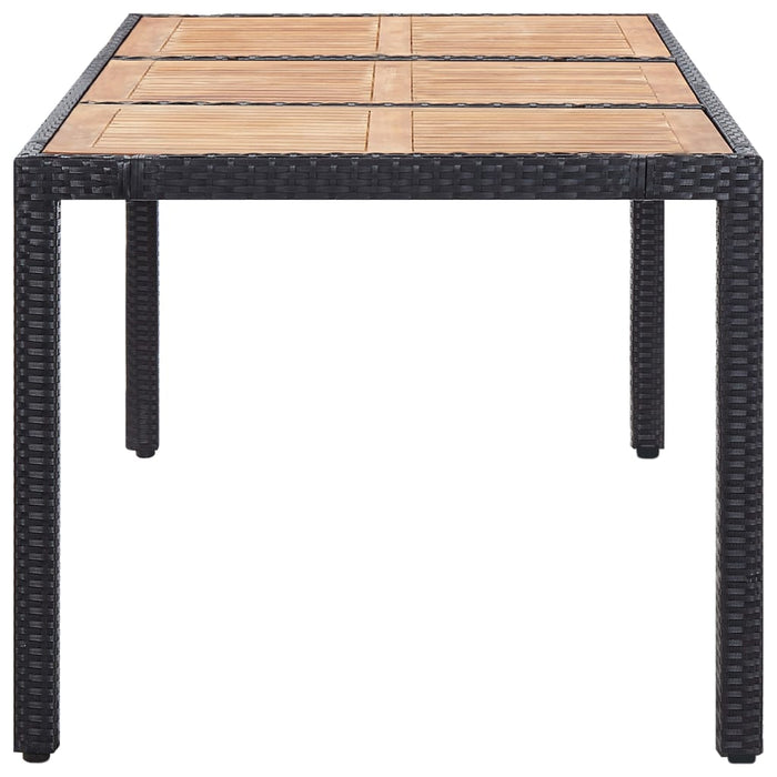 Set mobilier de exterior cu perne, 9 piese, negru, poliratan WALTI