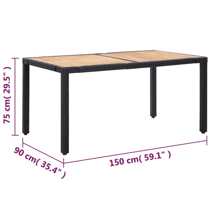 Set mobilier de exterior cu perne, 7 piese, negru, poliratan - WALTI WALTI