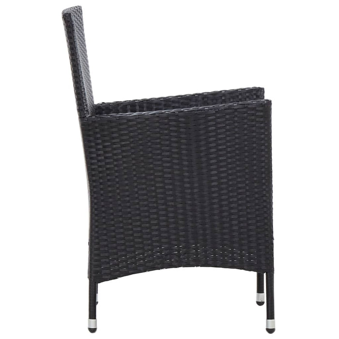Set mobilier de exterior cu perne, 7 piese, negru, poliratan - WALTI WALTI