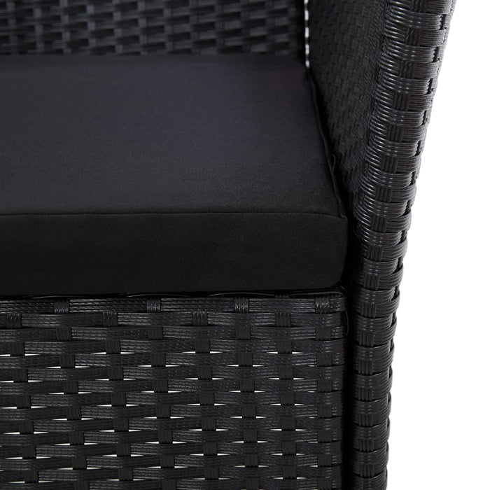Set mobilier de exterior cu perne, 7 piese, negru, poliratan - WALTI WALTI