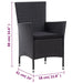 Set mobilier de exterior cu perne, 7 piese, negru, poliratan - WALTI WALTI