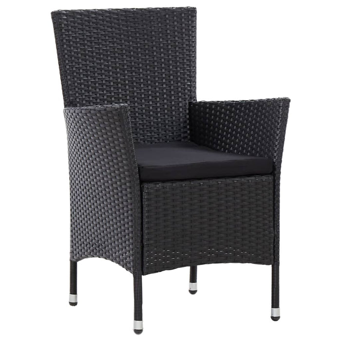 Set mobilier de exterior cu perne, 5 piese, negru, poliratan - WALTI WALTI