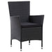 Set mobilier de exterior cu perne, 5 piese, negru, poliratan - WALTI WALTI