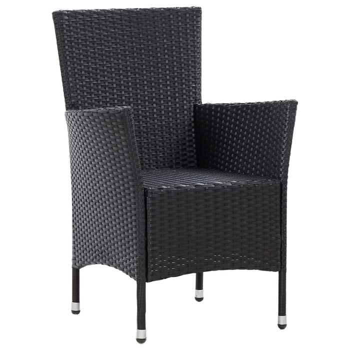 Set mobilier de exterior cu perne, 5 piese, negru, poliratan - WALTI WALTI