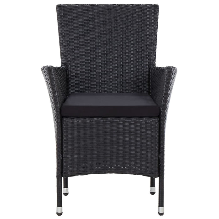Set mobilier de exterior cu perne, 5 piese, negru, poliratan - WALTI WALTI