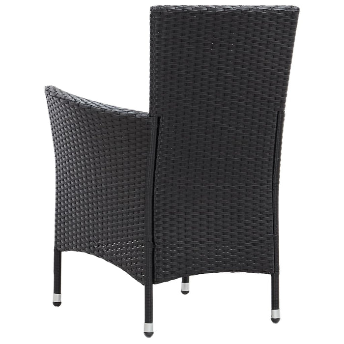 Set mobilier de exterior cu perne, 5 piese, negru, poliratan - WALTI WALTI