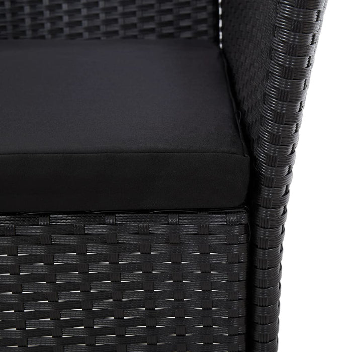 Set mobilier de exterior cu perne, 5 piese, negru, poliratan - WALTI WALTI