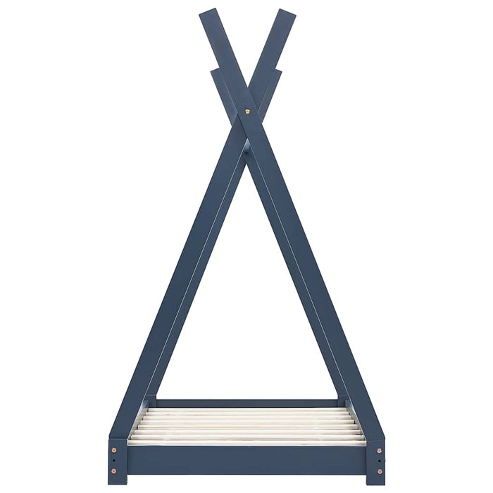 Cadru pat de copii, gri, 70 x 140 cm, lemn masiv de pin - WALTI WALTI