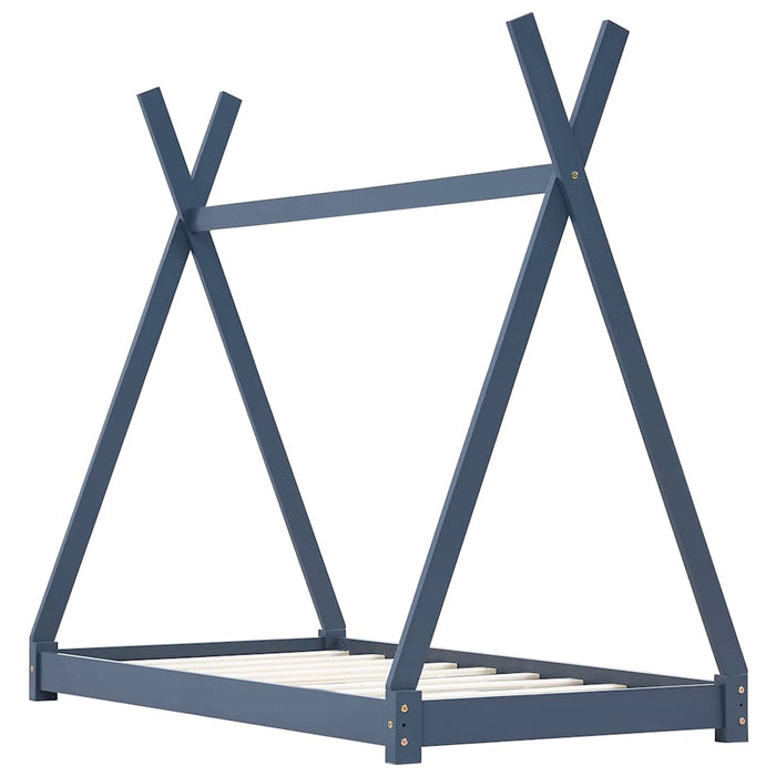 Cadru de pat de copii, gri, 80 x 160 cm, lemn masiv de pin - WALTI WALTI