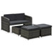 Set mobilier de grădină cu perne, 4 piese, antracit, poliratan - WALTI WALTI