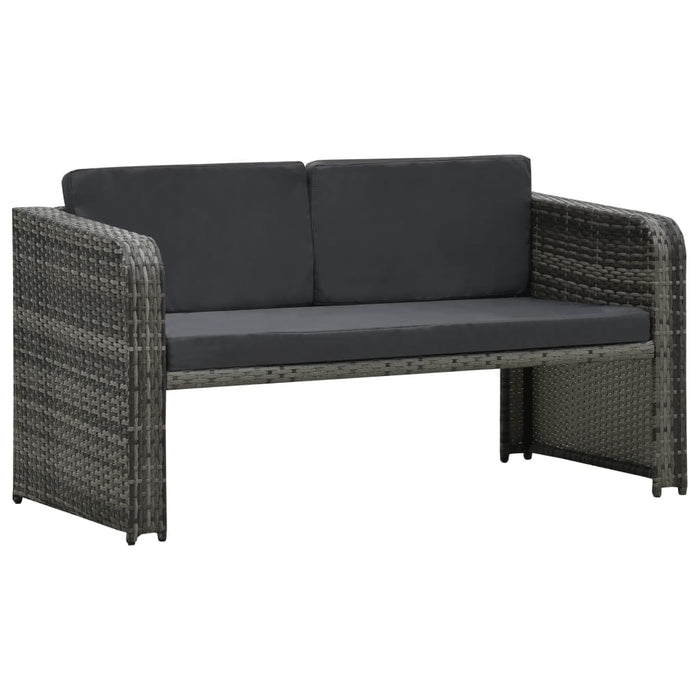 Set mobilier de grădină cu perne, 4 piese, antracit, poliratan - WALTI WALTI