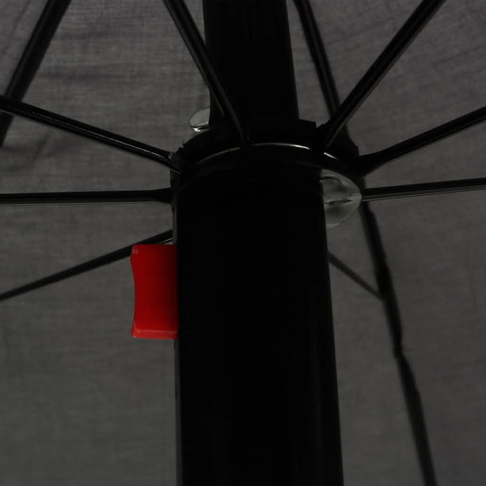 Pat șezlong de exterior cu umbrelă, gri, poliratan - WALTI WALTI
