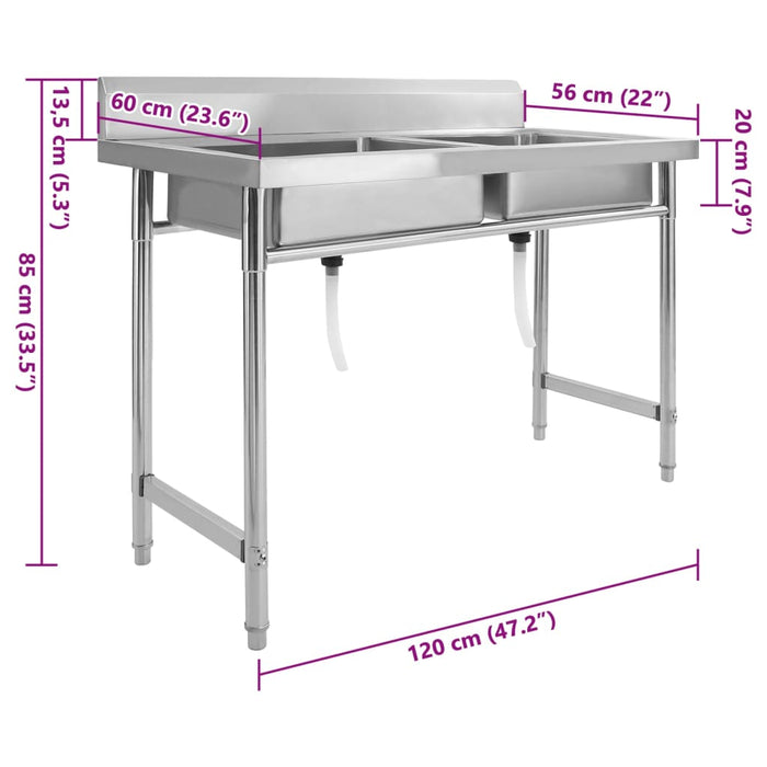 Chiuvetă de bucătărie cu bazin dublu, oțel inoxidabil - WALTI WALTI