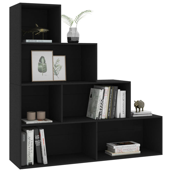 Bibliotecă/Separator cameră, negru 155x24x160 cm lemn prelucrat - WALTI WALTI