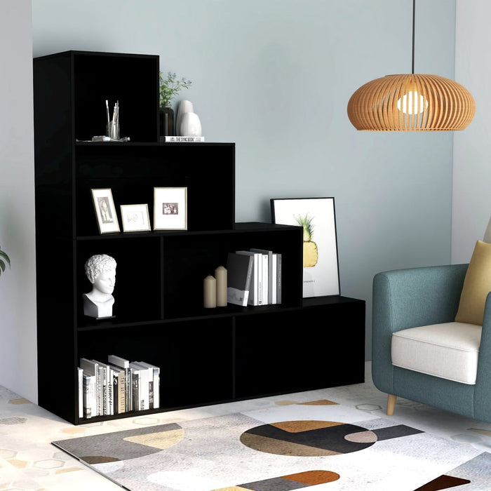 Bibliotecă/Separator cameră, negru 155x24x160 cm lemn prelucrat - WALTI WALTI
