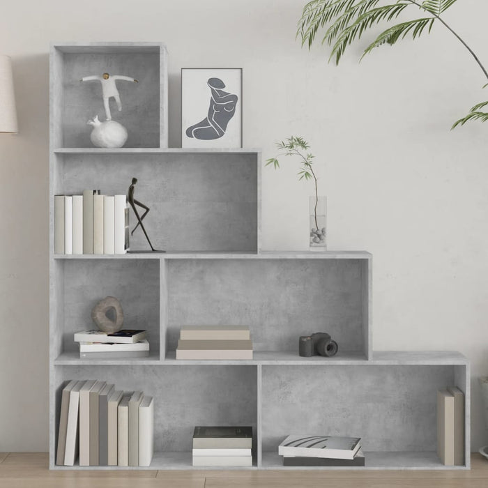 Bibliotecă/Separator, gri beton, 155x24x160 cm, lemn prelucrat - WALTI WALTI