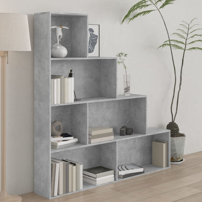 Bibliotecă/Separator, gri beton, 155x24x160 cm, lemn prelucrat - WALTI WALTI