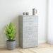 Dulap cu 6 sertare, gri beton, 50x34x96 cm, lemn prelucrat - WALTI WALTI