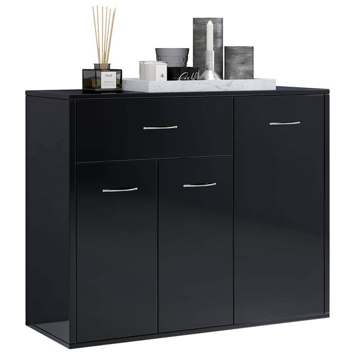 Dulap, negru extralucios, 88x30x70 cm, lemn prelucrat WALTI