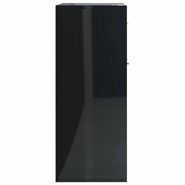 Dulap, negru extralucios, 88x30x70 cm, lemn prelucrat WALTI