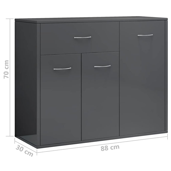 Dulap, gri extralucios, 88x30x70 cm, lemn prelucrat WALTI