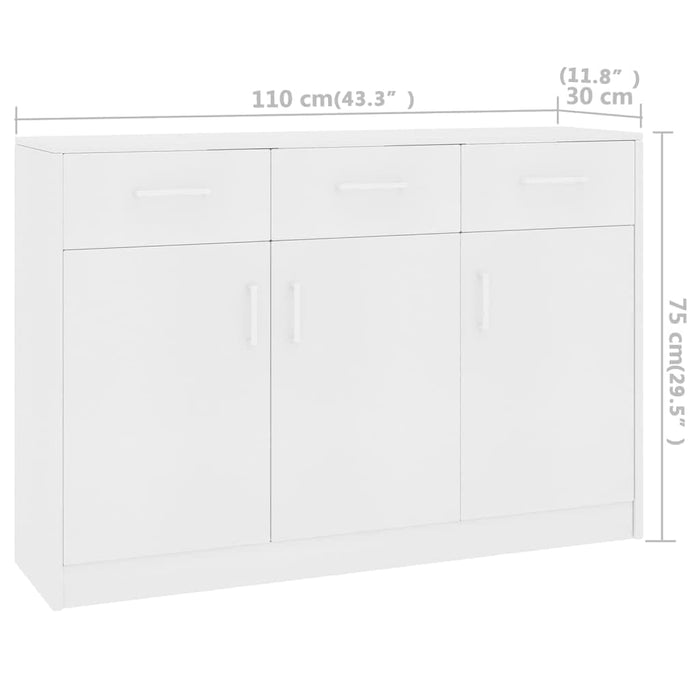 Dulap, alb, 110 x 30 x 75 cm, lemn prelucrat WALTI