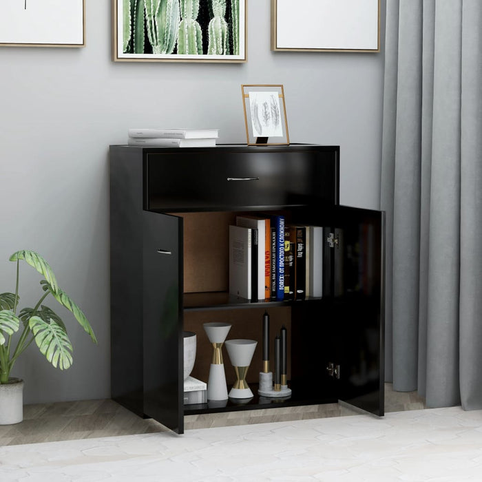 Dulap, negru, 60x30x75 cm, lemn prelucrat - WALTI WALTI
