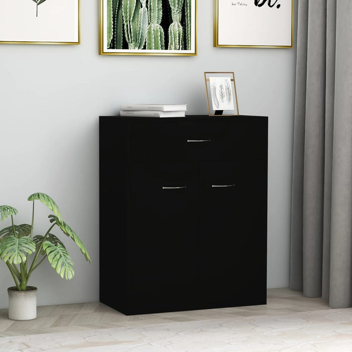 Dulap, negru, 60x30x75 cm, lemn prelucrat - WALTI WALTI