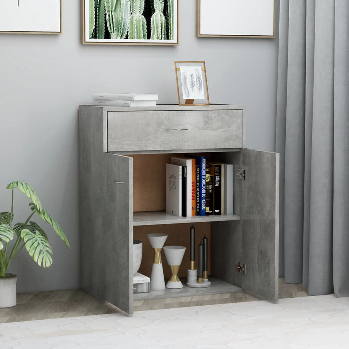 Dulap, gri beton, 60x30x75 cm, lemn prelucrat - WALTI WALTI