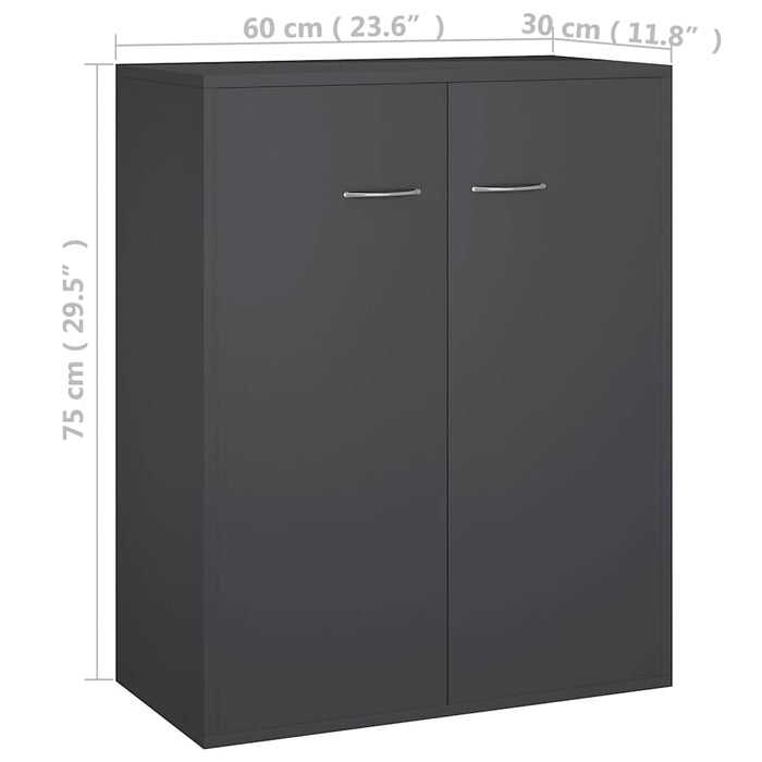 Dulap, gri, 60x30x75 cm, lemn prelucrat WALTI