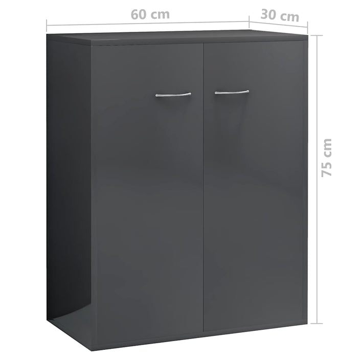 Dulap, gri extralucios, 60x30x75 cm, lemn prelucrat WALTI