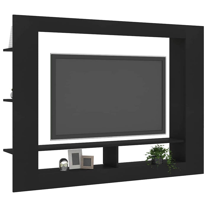 Dulap TV, negru, 152x22x113 cm, lemn prelucrat WALTI